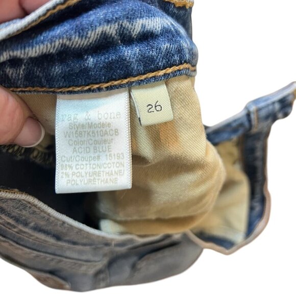 rag & bone size 26 Slim cut boyfriend Fit Mid-Rise Light Wash Denim Jeans - Picture 9 of 9